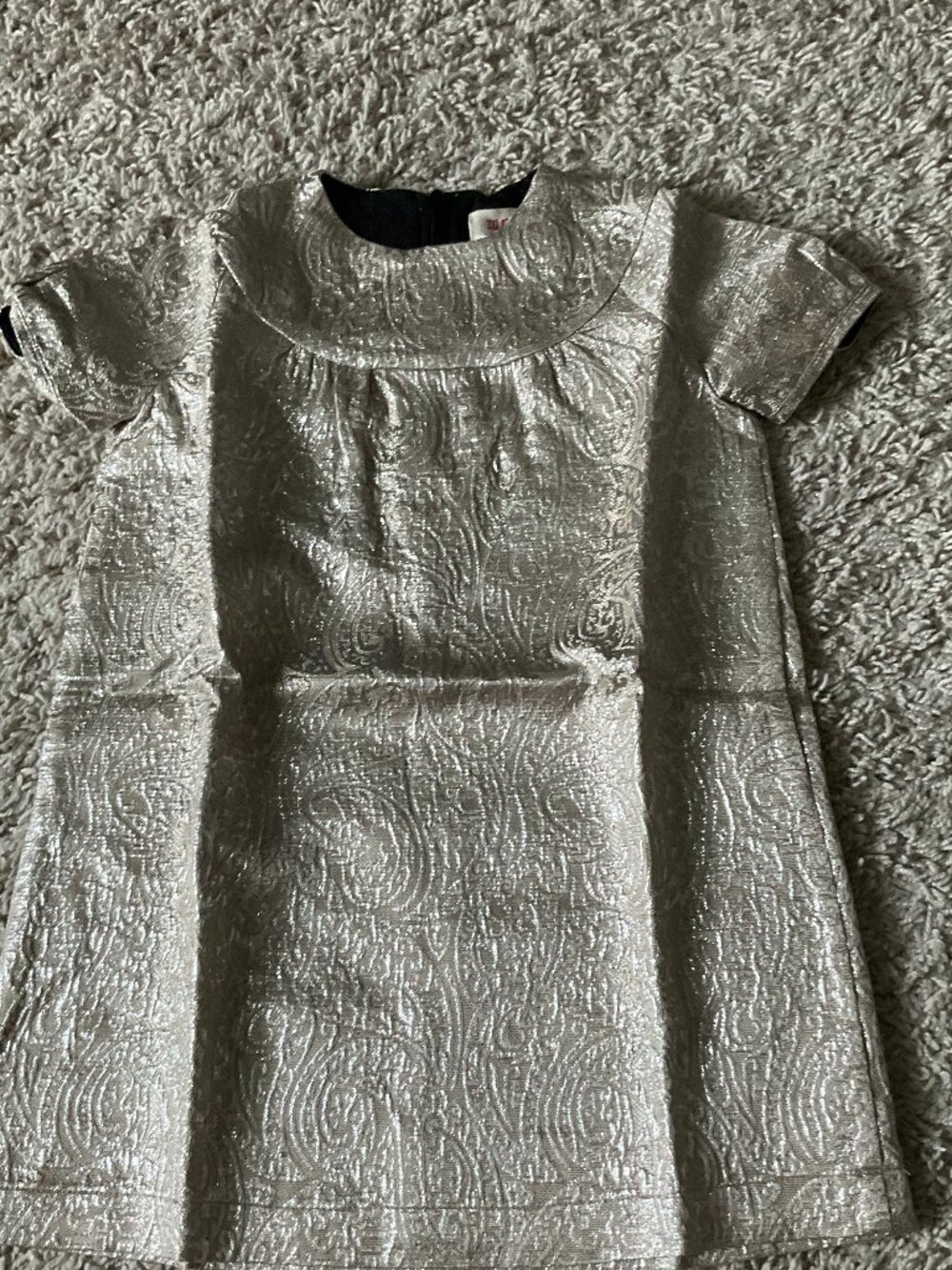 j.crew GIRLS' MAAN (belgium) for crewcuts IVORY LAMÉ DRESS. size: 4. item # b686